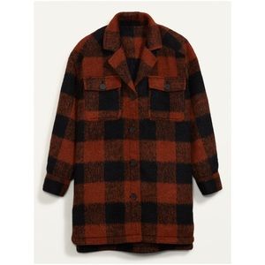 Old Navy Oversized Buffalo Plaid wool lined coat